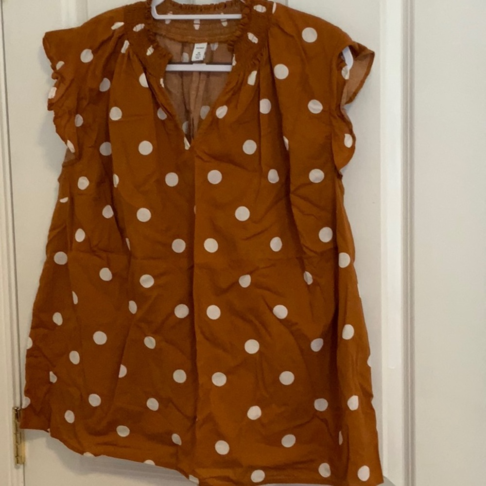 Rust Colored Feminine Sleeveless Blouse